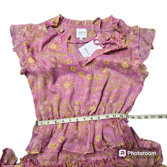 Misa Lilian Ruffled Chiffon Mini Dress - Picture 6 of 8